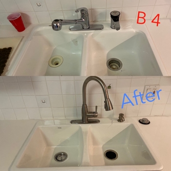 Kitchen Sink Replacement Before & After